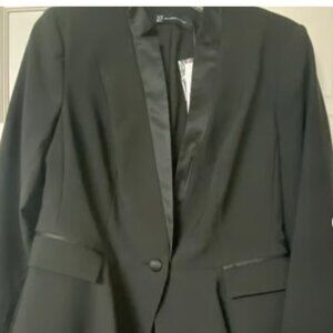 NY&Co black tuxedo style blazer with Satin trim